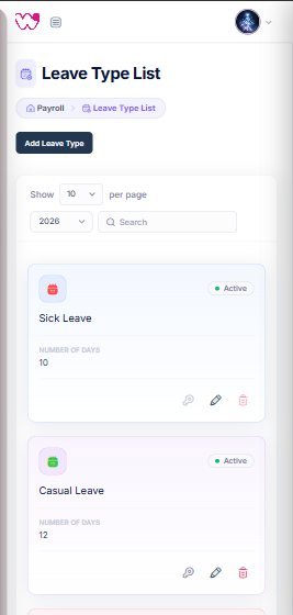 HRMS App Screen 3